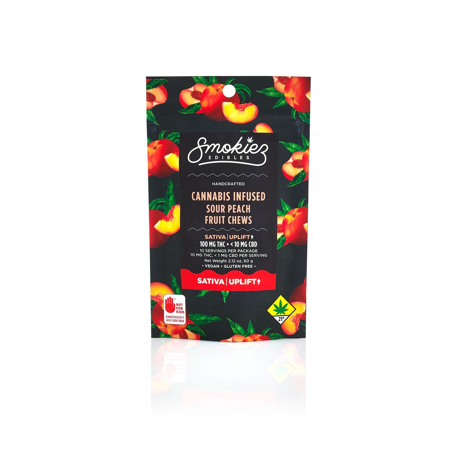 Sour Peach Sativa 100mg THC Fruit Chews - Maine