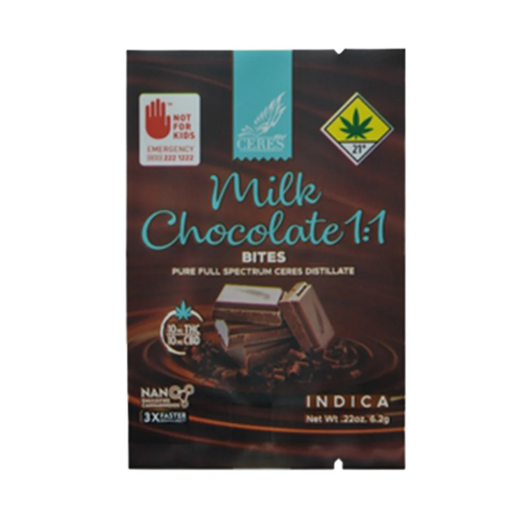 Single CBD 1:1 Indica Milk Chocolate Bite c