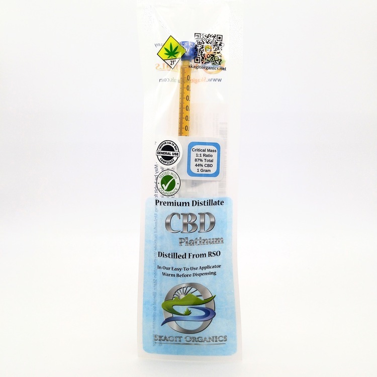 SKAG Critical Mass 1:1 CBD platinum distillate tanker 1g