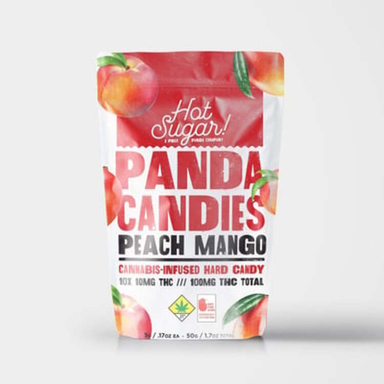 100mg Peach Mango Hard Candies Panda Candies