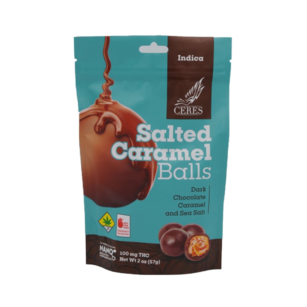 Chocoballs Dark Chocolate Sea Salt Caramel Indica 10pk - Ceres