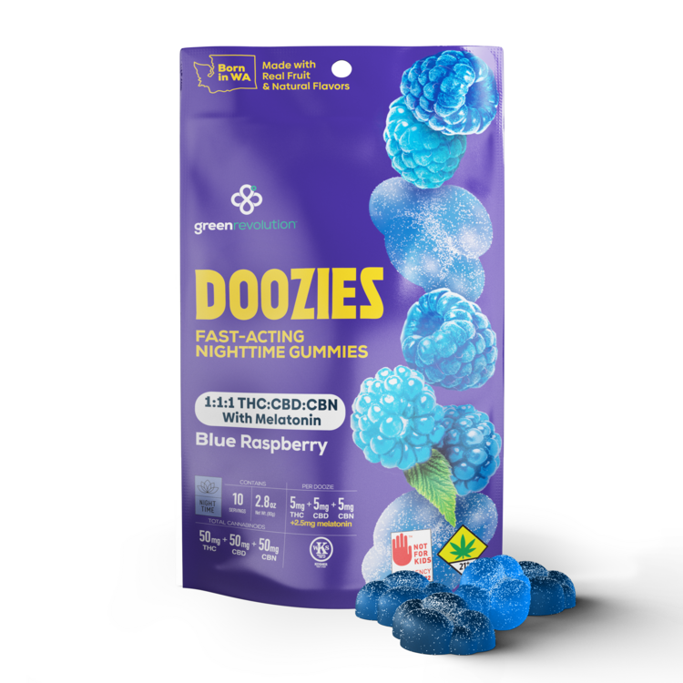 150mg Blue Raspberry Soft Candies Doozies 1:1:1 + Melatonin