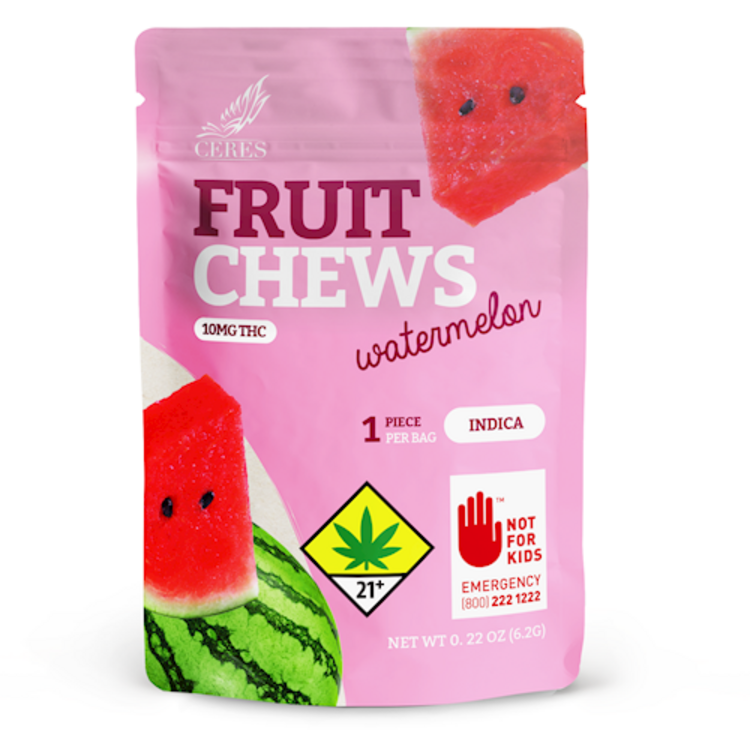 CERES: FRUIT CHEWS - WATERMELON - INDICA - (SINGLE 10MG)