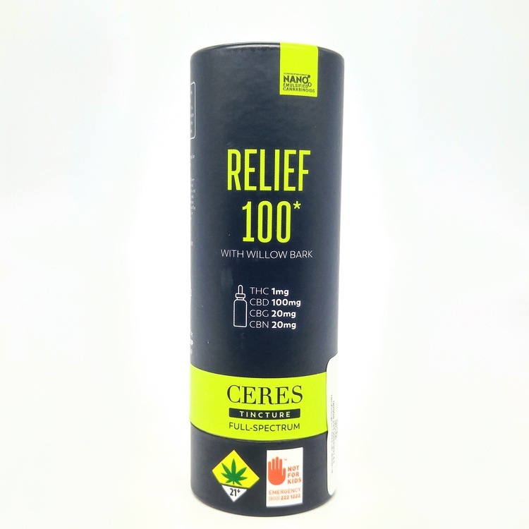 CERES Tincture: Relief 100mg CBD