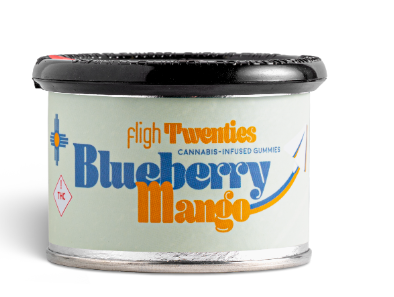FLIGH TWENTIES BLUEBERRY MANGO GUMMIES INDICA 100MG THC
