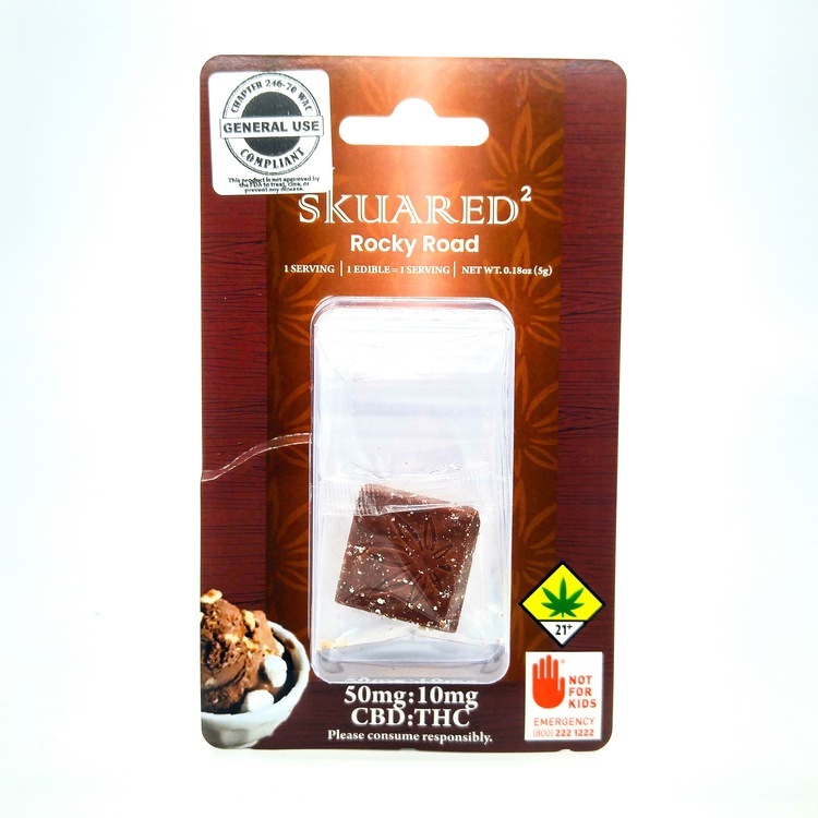 HONU SKUARED Rocky Road chocolate 5:1 CBD:THC single