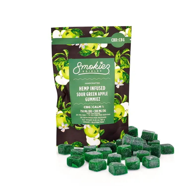 Smokiez 500mg HEMP 20 pack CBD:CBG Sweet Green Apple