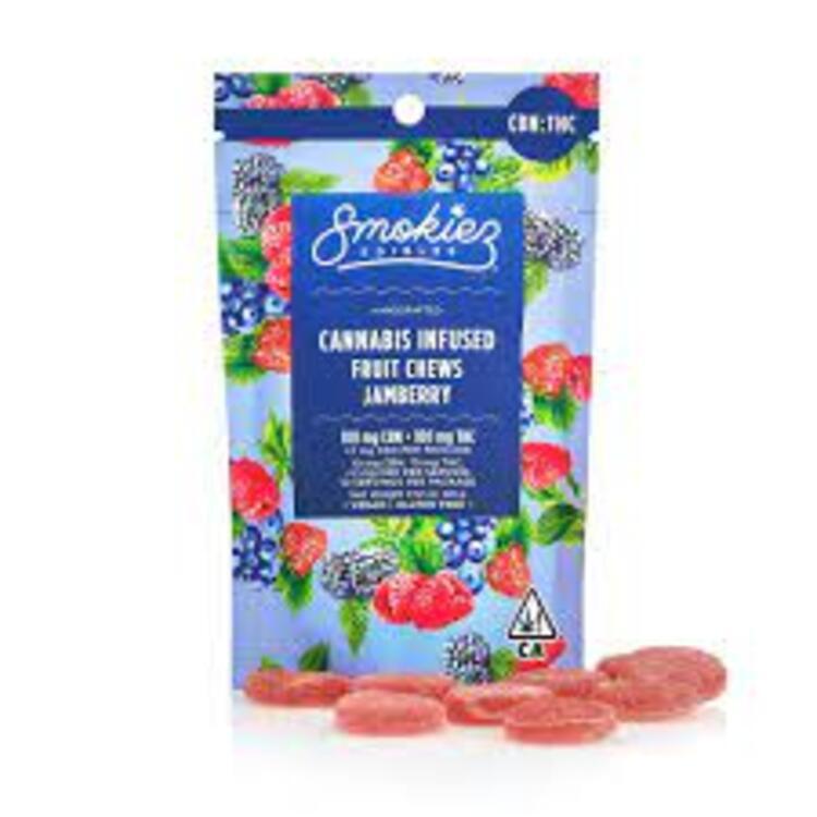 CBN:THC 1:1 Jamberry 100mg CBN:100mg THC Fruit Chews