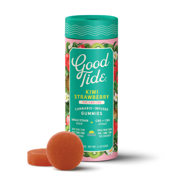 Good Tide 100mg Kiwi Strawberry CBG 1:1:1 Gummies
