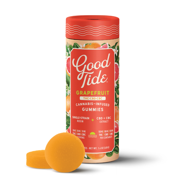 Good Tide 100mg Grapefruit CBC 1:1:1 Gummies