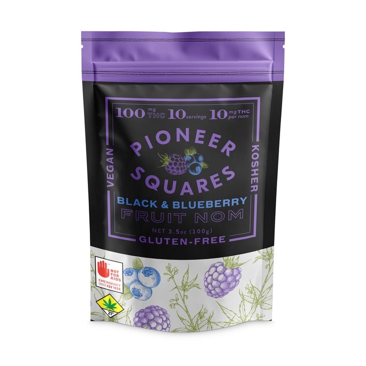 PIONEER SQUARES: BLACK & BLUEBERRY - 10PK (EDIBLE)