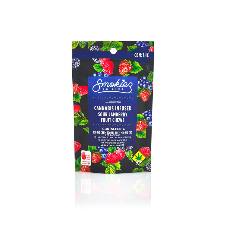 CBN 1:1 Sour Jamberry Fruit Chews - 100mg