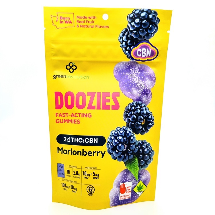 GREVO Doozies Marionberry CHILL 2:1 THC:CBN fruit chew 10 pack
