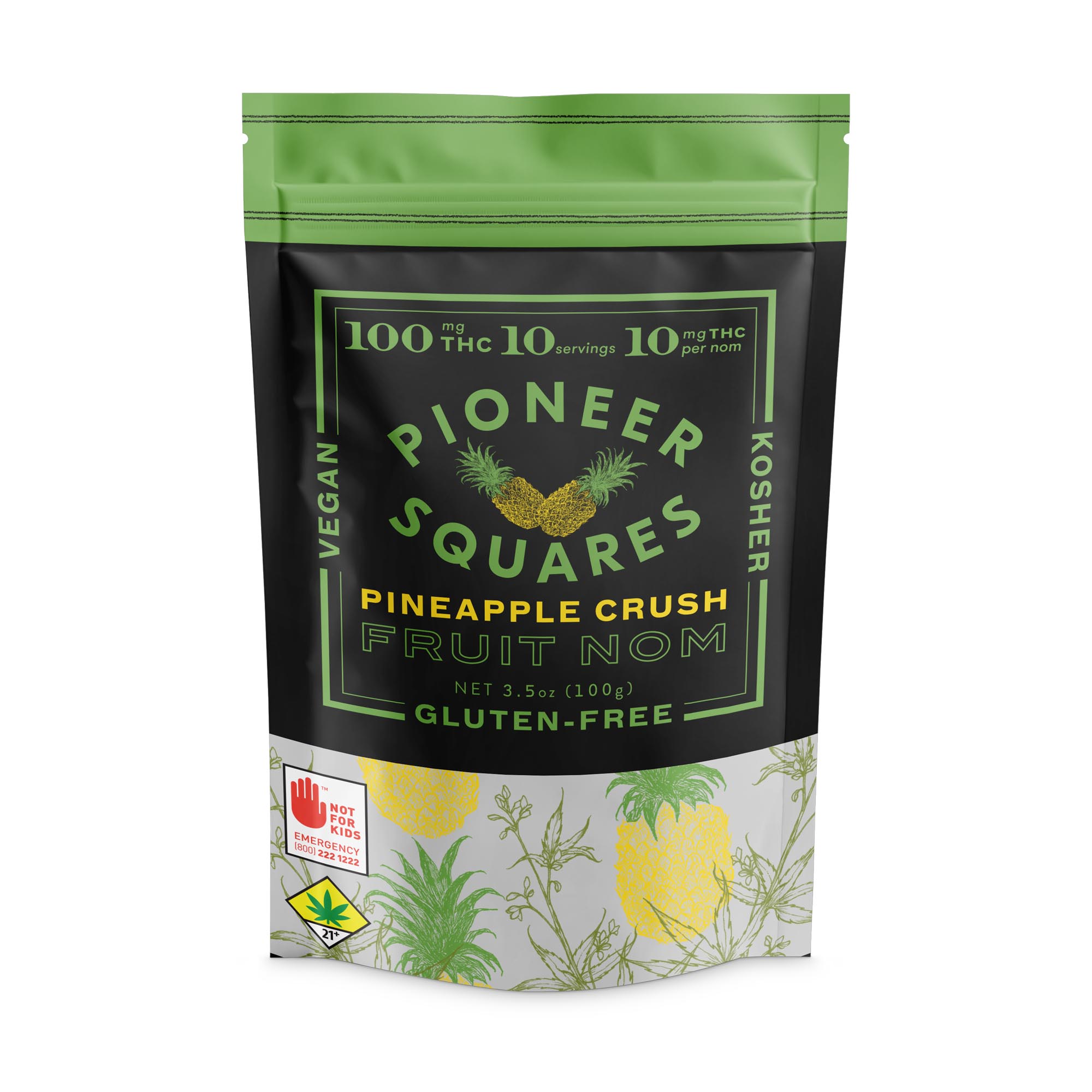 PSQ Pineapple Crush Fruit Nom 10pk 100mg - 3.5oz