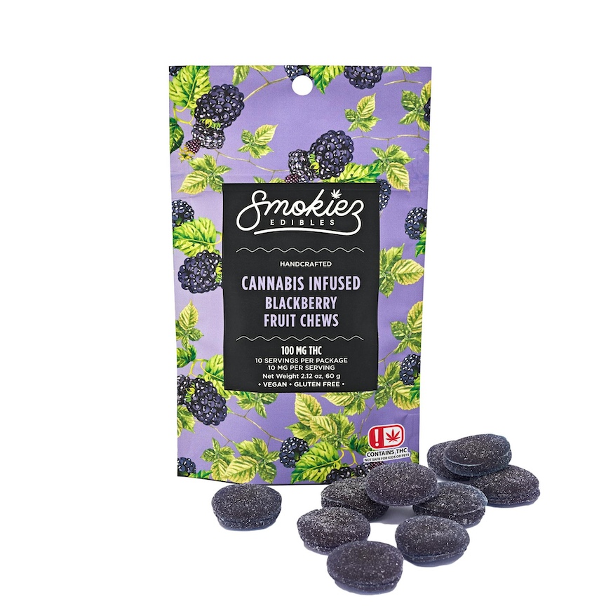 SMK Blackberry Fruit Chews Indica 10pk 110mg - 2.12oz