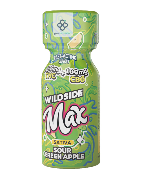 WSB Sour Green Apple MAX Shot 1:1 CBG 200mg - 2oz