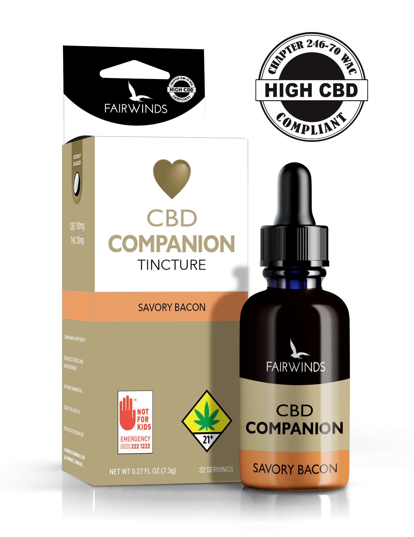 Fairwinds Tincture CBD Companion Bacon