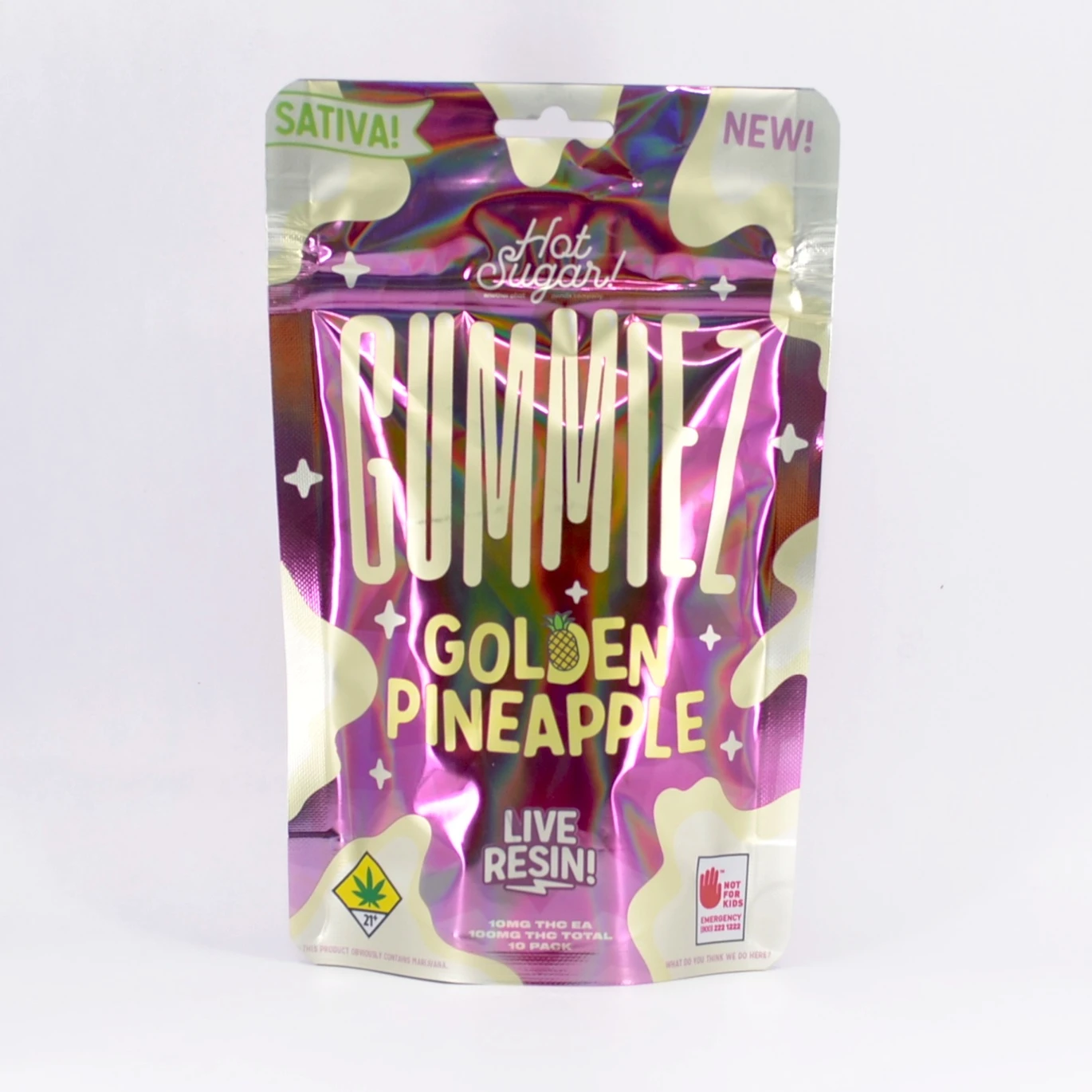Live Resin Gummiez Golden Pineapple 10pk - Hot Sugar | Central