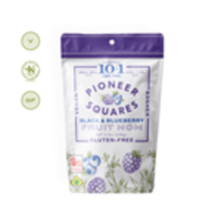 Pioneer Squares Solid Edible CBD 10 to 1 Black and Blueberry 11mg