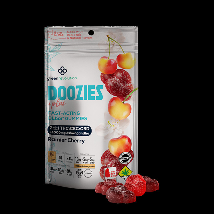 Green Revolution Solid Edible Doozies Plus Rainier Cherry Ashwagandha 2:1:1 200mg