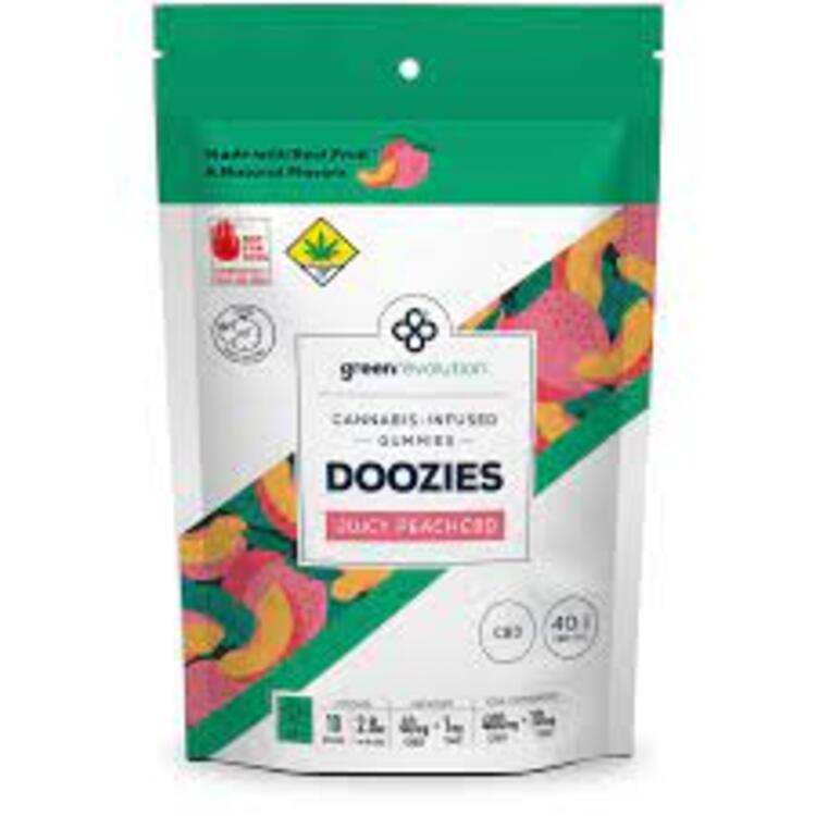 Green Revolution Solid Edible Doozies CBD 60 to 1 Peach 10pk@410mg