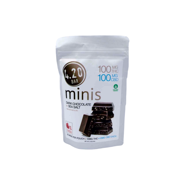 Evergreen Herbal 420 Minis Solid Edible 1:1 Dark Chocolate Sea Salt@200mg