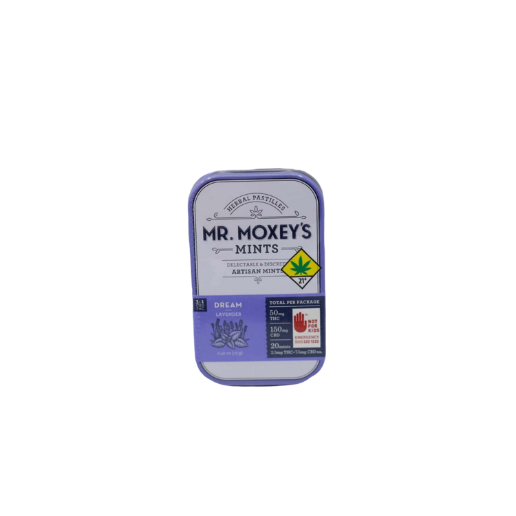 Mr. Moxey Solid Edible Mints Dream Lavender CBD:THC:CBN@300mg