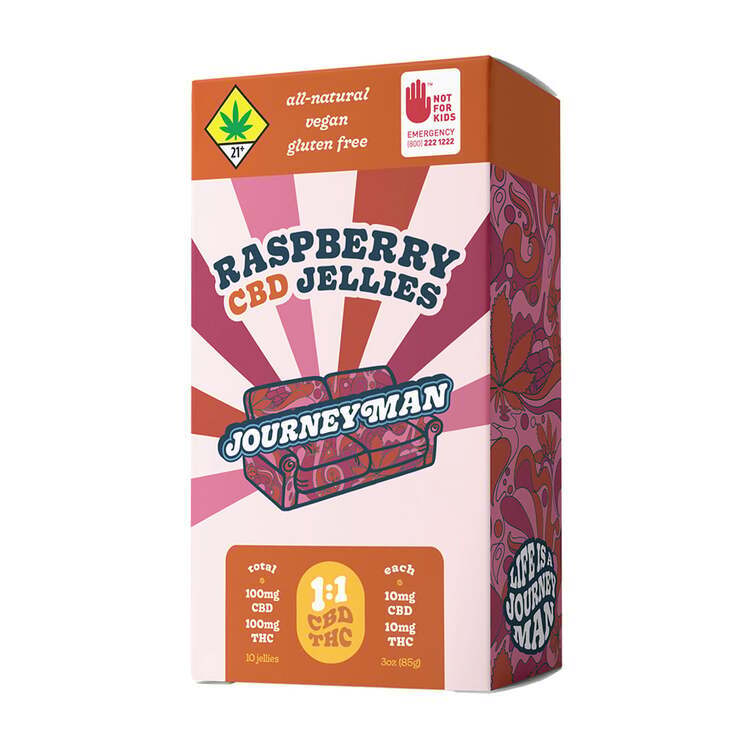 CBD 1:1 Raspberry Jellies - 200mg