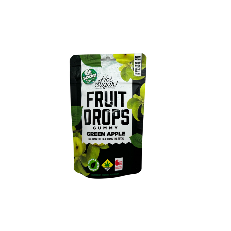 100mg THC Edible Green Apple Fruit Drops Phat Panda