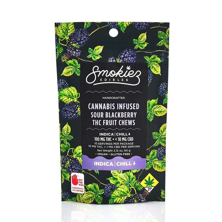Indica Sour Blackberry Fruit Chews - 100mg