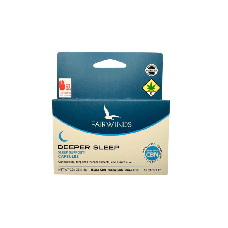 30mg THC : 150mg CBD : 150mg CBN 15pk Capsule Deeper Sleep Fairwinds
