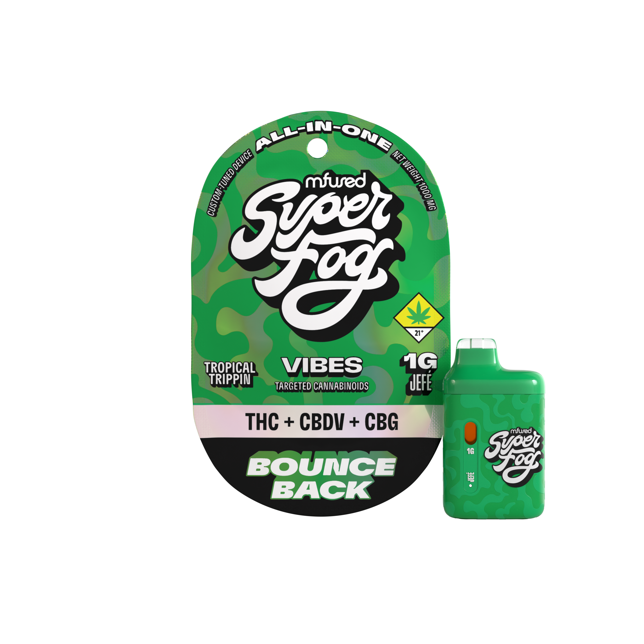 Bounce Back CBDV+CBG Vibes Super Fog Disposable | Mfused - 1g