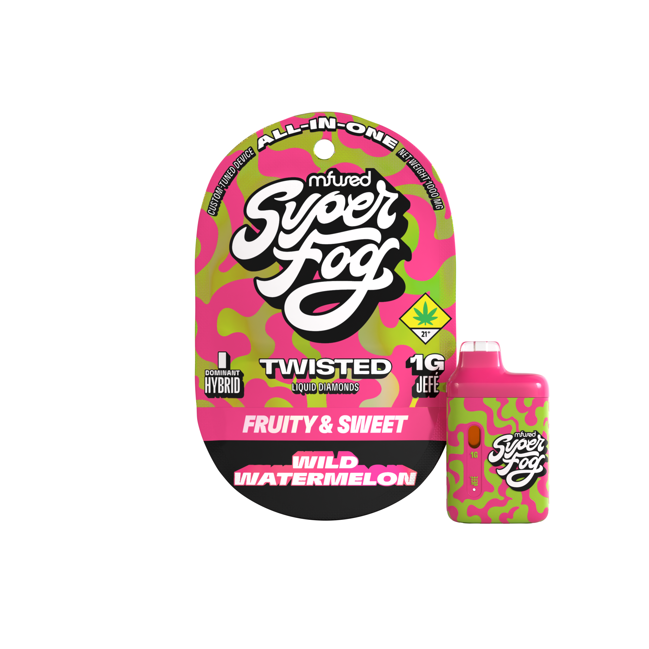 Wild Watermelon Super Fog Twisted Disposable | Mfused - 1g, Vapes