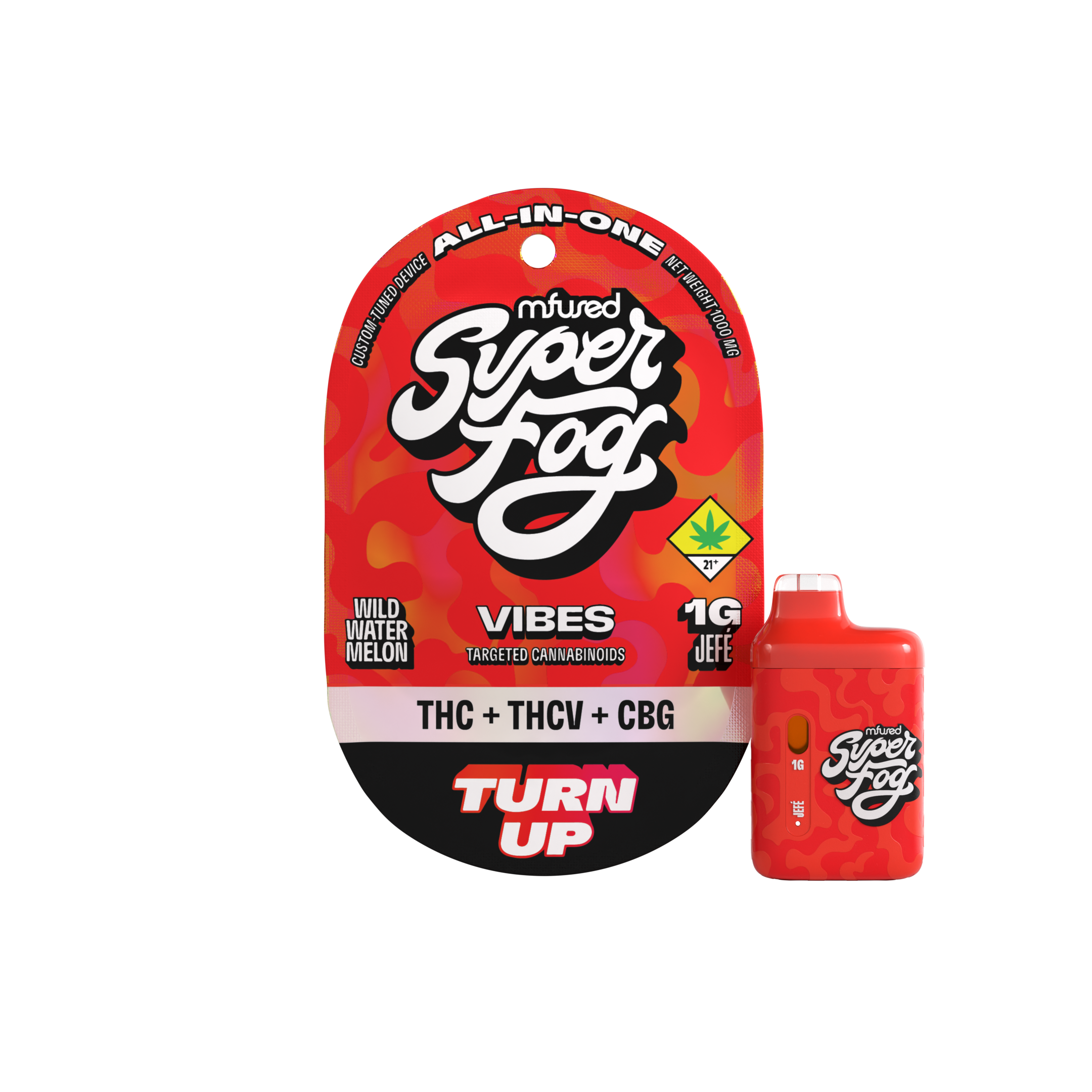 Turn Up CBG Vibes Super Fog Disposable | Mfused - 1g, Vapes