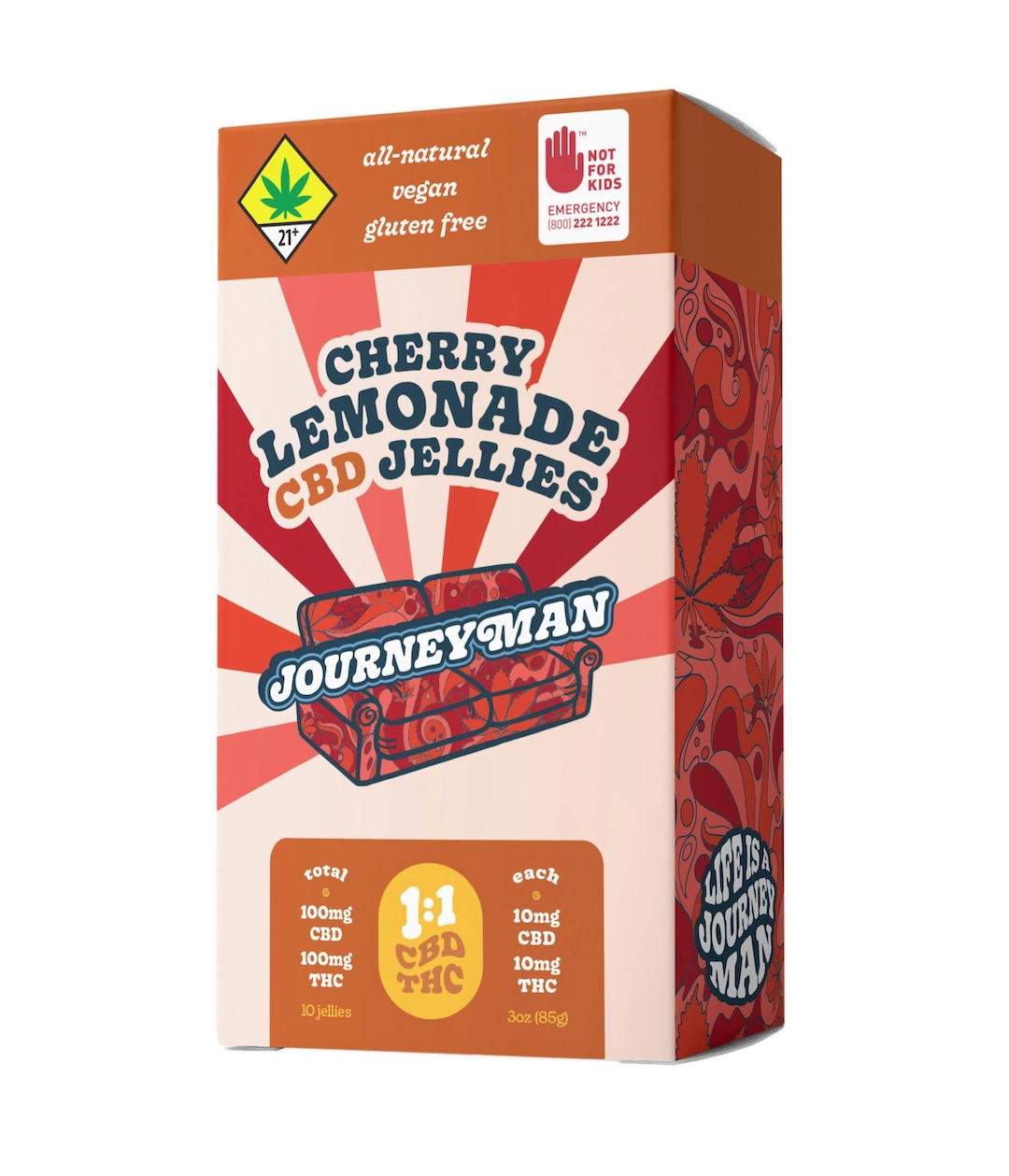 JNM Cherry Lemonade Jellies 1:1 CBD 10pk 200mg - 3oz