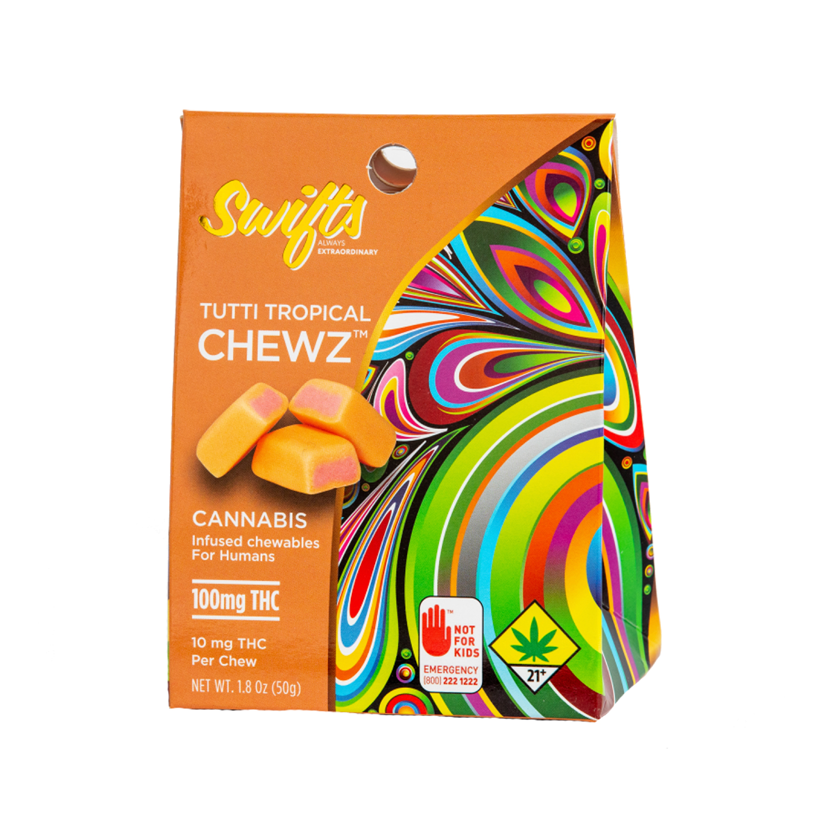 Swifts Chewz | Tutti Tropical 10pk 100mg - 1.8oz, Edibles - Lux