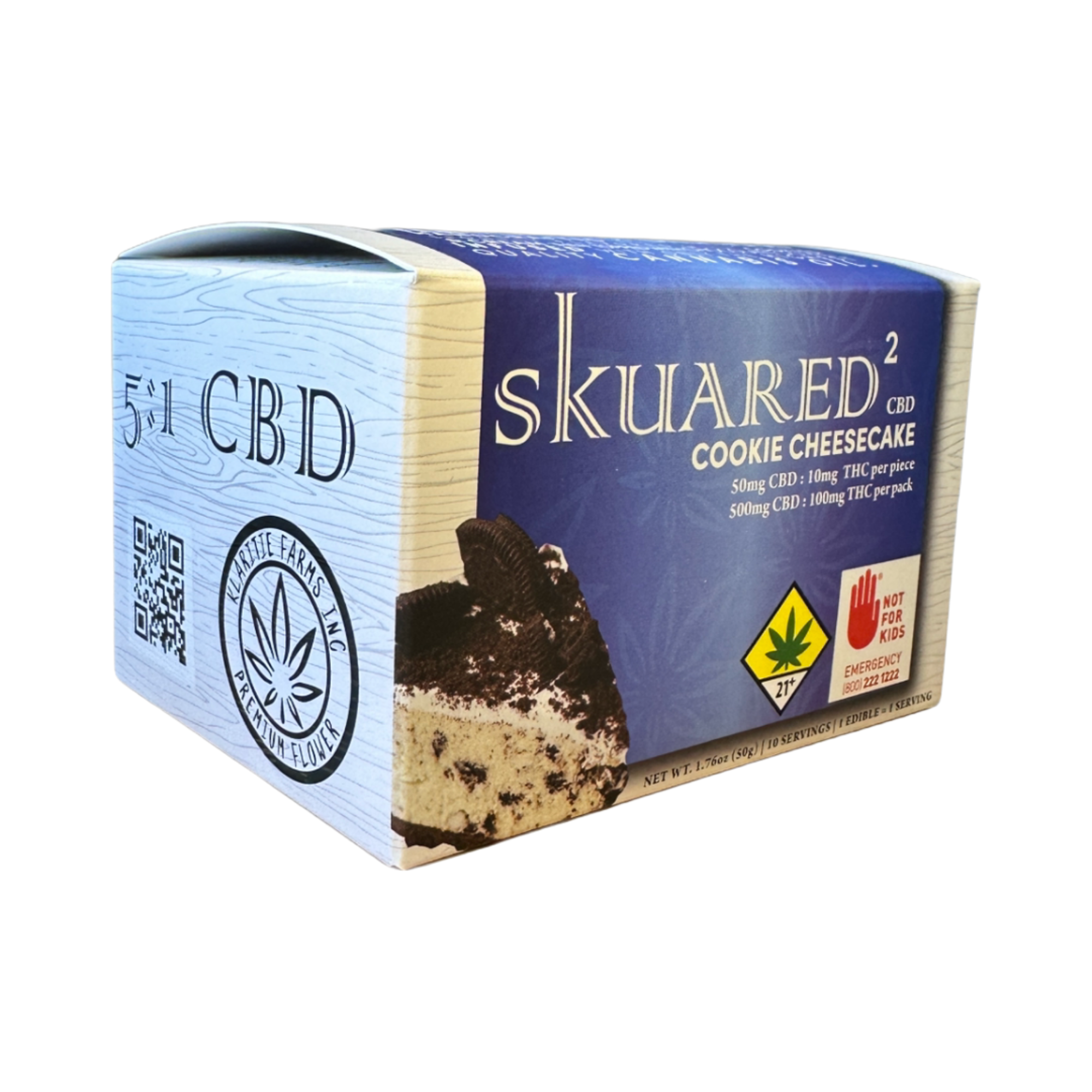 Skuared | CBD 5:1 Cookie Cheesecake Skuare 600mg 10pk - 1.76
