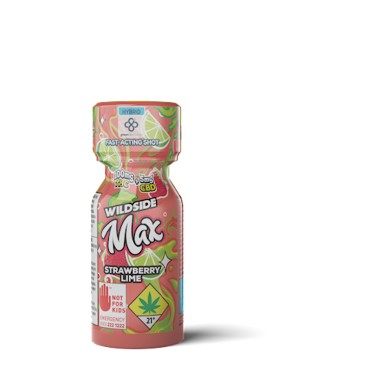 GREVO Strawberry Lime ELEVATE Wildside beverage shot 100mg THC + 5mg CBD