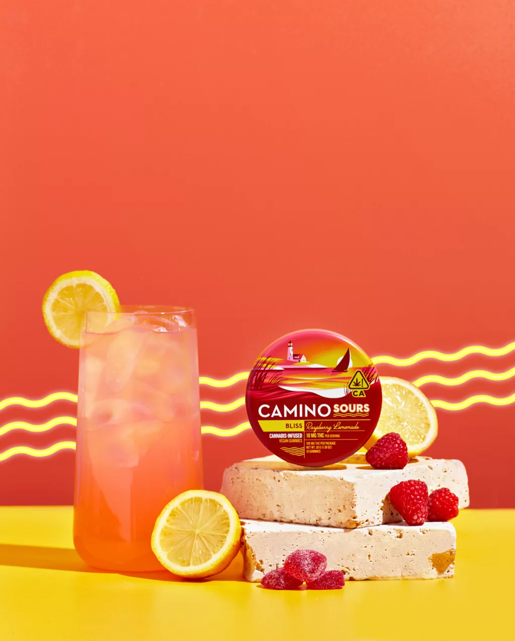 Camino Sours | Vegan Gummies | Bliss (Raspberry Lemonade) | 100mg/10pk