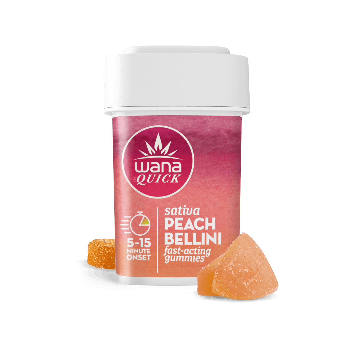 Wana | Soft Chews | Fast-Acting Peach Bellini | 100mg/10pk
