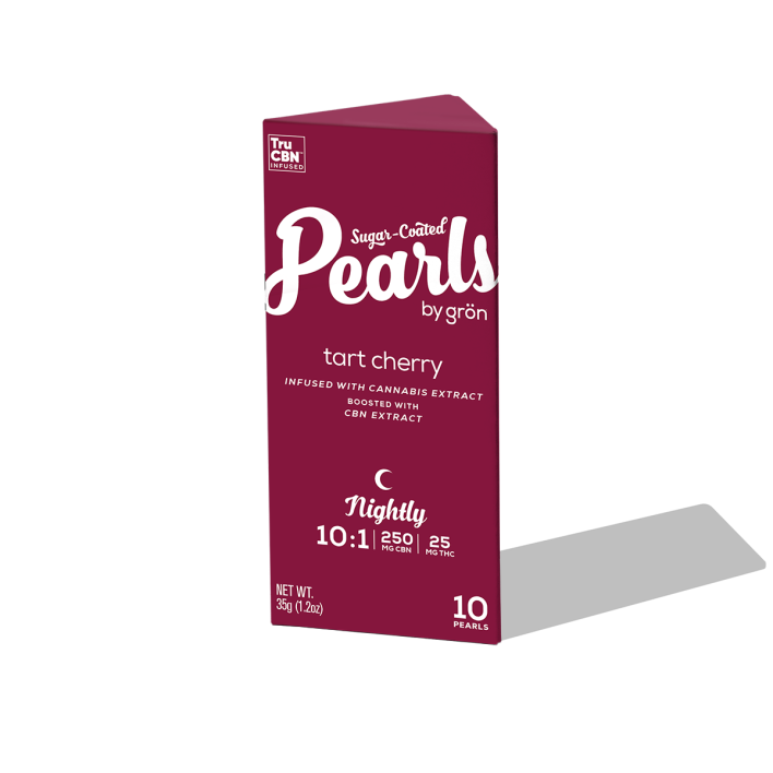 Pearls by Gron | Gummies | Tart Cherry (Nightly) 1:10 THC:CBN | 25mg/10pk