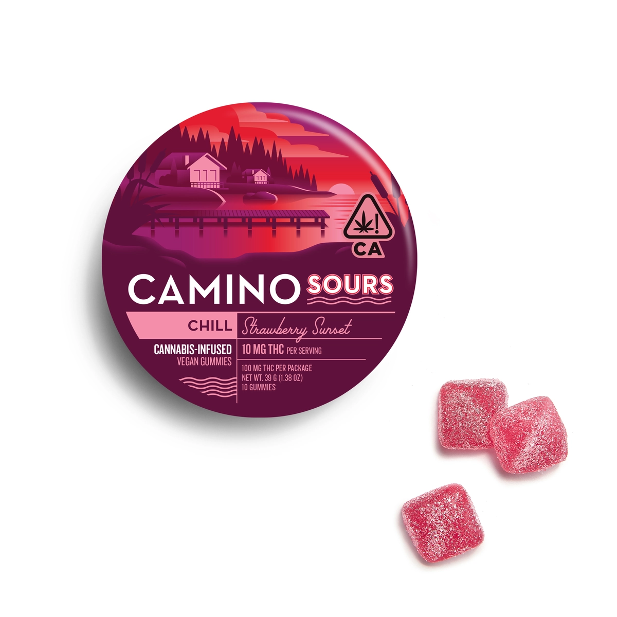 Camino Sours | Vegan Gummies | Chill (Strawberry Sunset) | 100mg/10pk