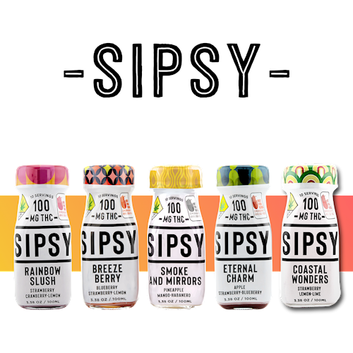 SIPSY Infused Drink - Strawberry Cranberry Lemon - 100mg - Rainbow Slush 3.38oz