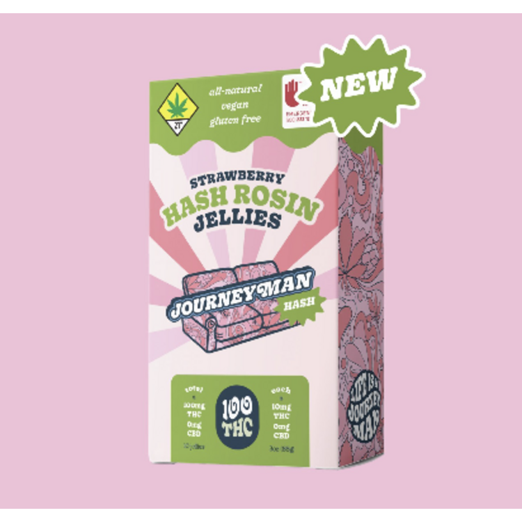 Journeyman Solid Edible Hash Jellies Strawberry@100mg
