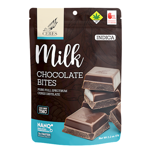 Chocobites Milk Chocolate Indica 100mg - Ceres | Central District