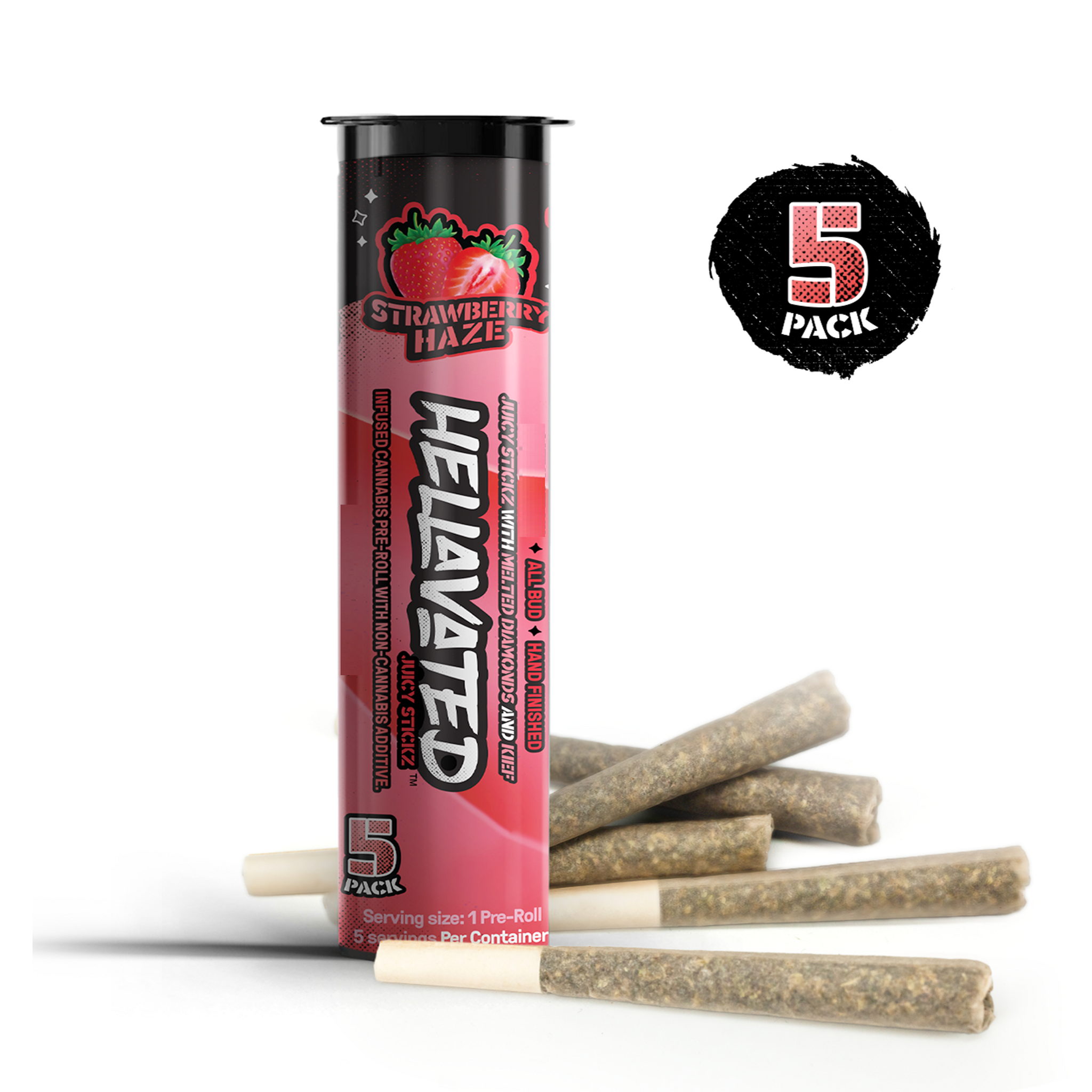 Infused Preroll Pack Strawberry Haze - Hellavated | Central District