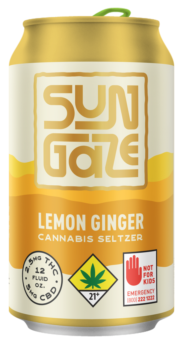 Sungaze | Lemon Ginger CBD Seltzer 6pk 45mg - 72oz, Drinks