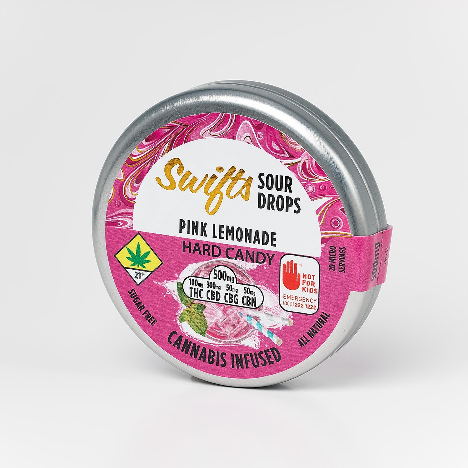 Pink Lemonade Sour Drops (MAX) 500mg 20-Pack