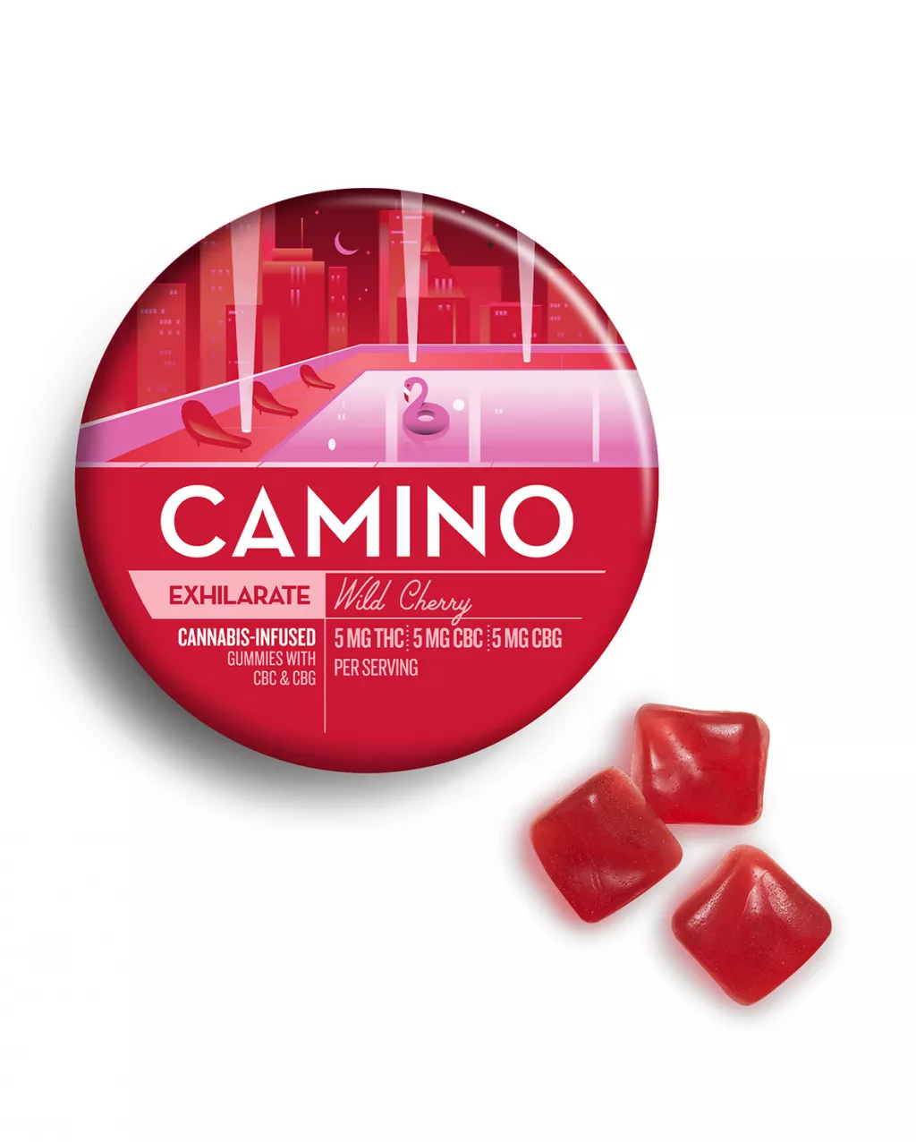 Camino | Gummies | Exhilarate (Wild Cherry) 1:1:1 THC:CBC:CBG | 100mg/20pk