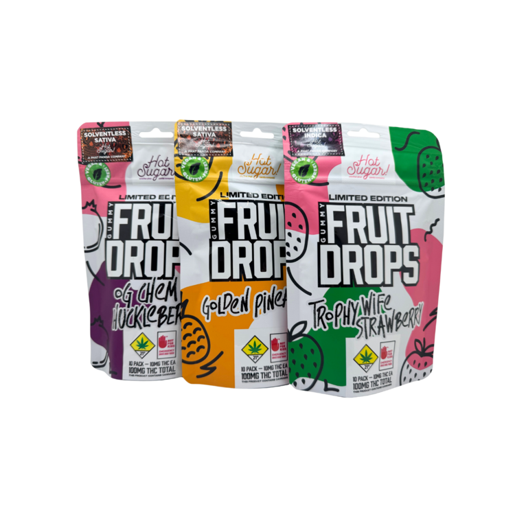 100mg THC Edible Rosin Golden Pineapple Fruit Drops Phat Panda